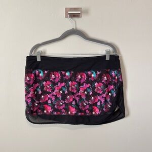 lululemon athletica Black and Pink Floral Skirt